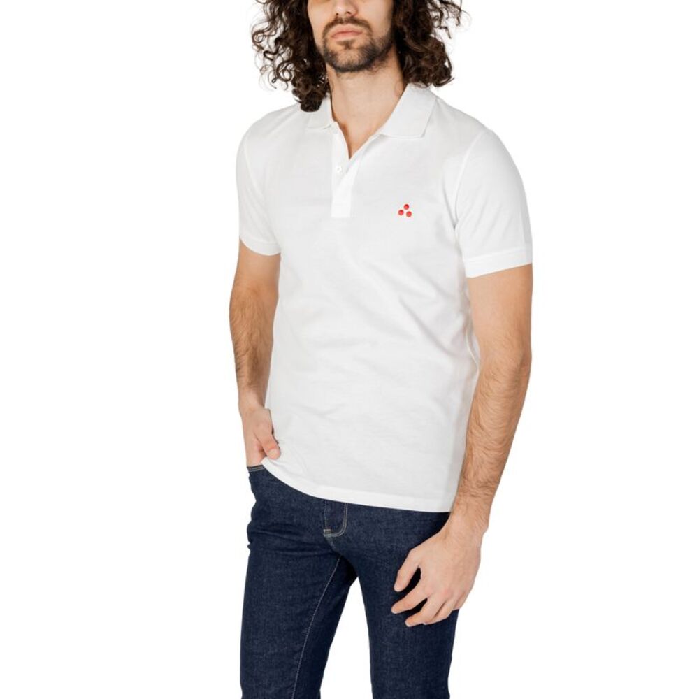 Peuterey Classic Fit Polo Shirt Short Sleeve Men White Polo Shirts